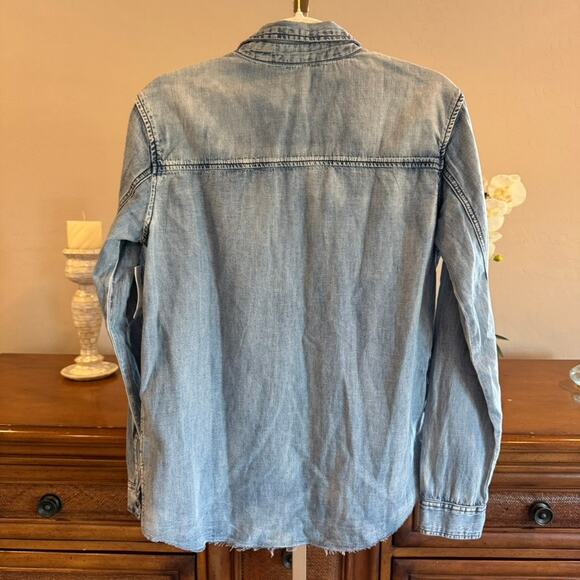 Hudson Boys Easton Denim Shirt Blue Haze Raw Hem XL NWT - Picture 5 of 7